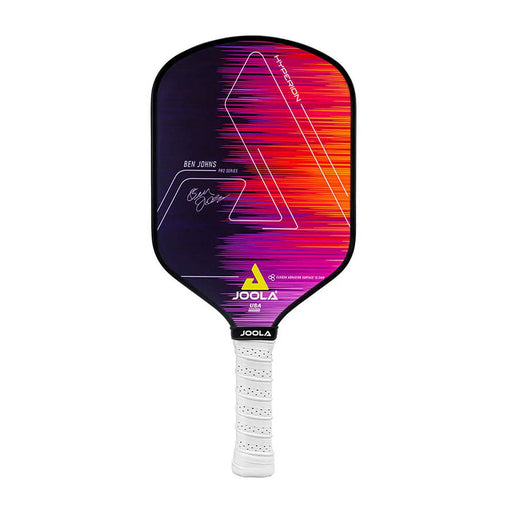 Colorful pickleball paddle with Joola branding on a white background