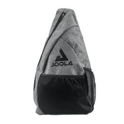 Gray and black sling bag with Joola logo on a white background