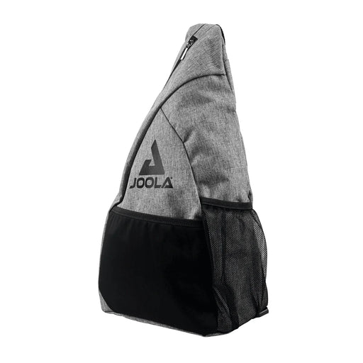 Gray and black sling bag with Joola logo on a white background