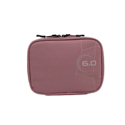 Pink carrying case with '6.0' branding on a white background