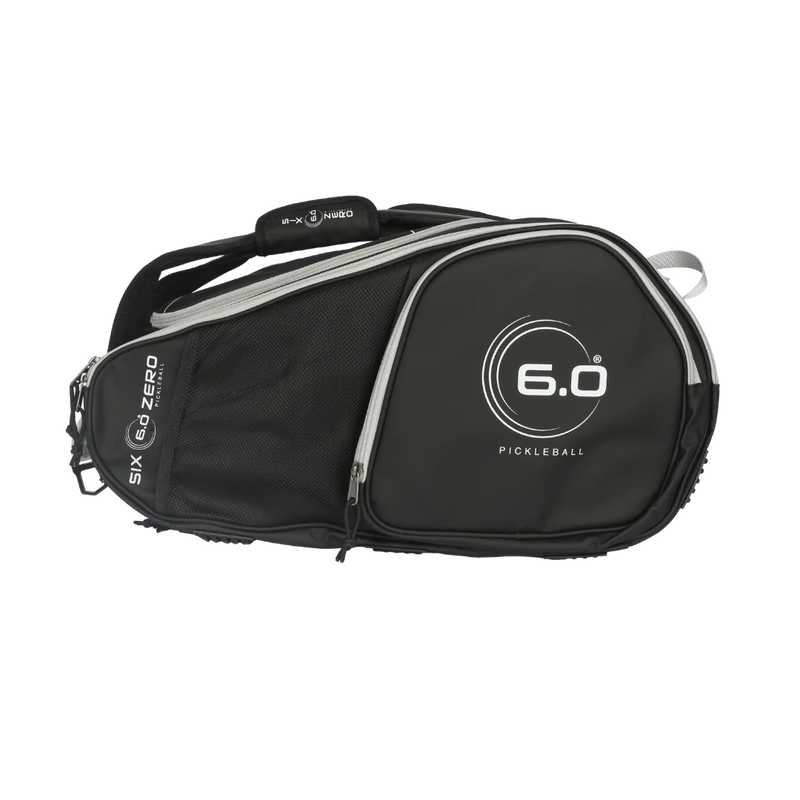 Black pickleball bag with '6.0' branding on a white background