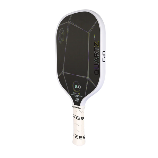 Pickleball paddle with 'Quartz' branding on a white background