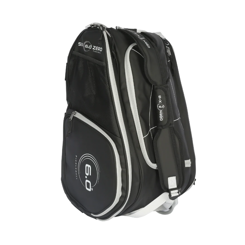 Black and white golf bag with 'Srixon' branding on a white background