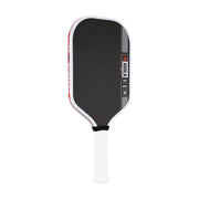 Pickleball paddle with black and white design on a white background