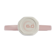 Pink and white device with '6.0' on a white background