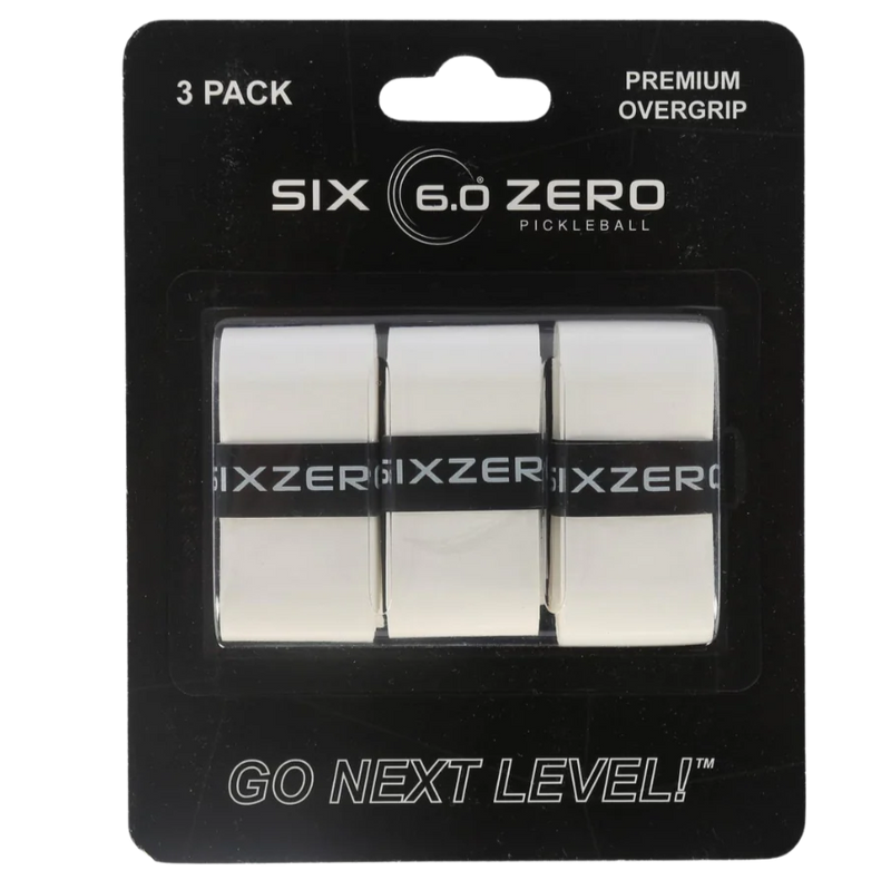 Pack of Six Zero pickleball overgrips with a black packaging.