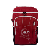 Red pickleball bag with '6.0' logo on a white background