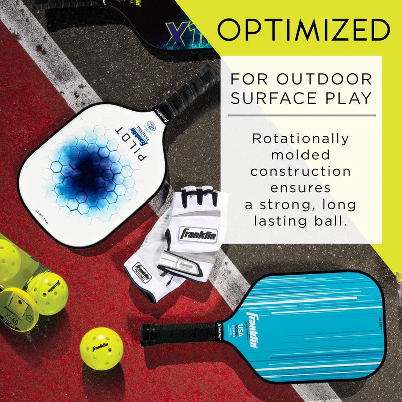 Franklin Pickleball X-40 Outdoor Ball - 3 Pack Optic Yellow