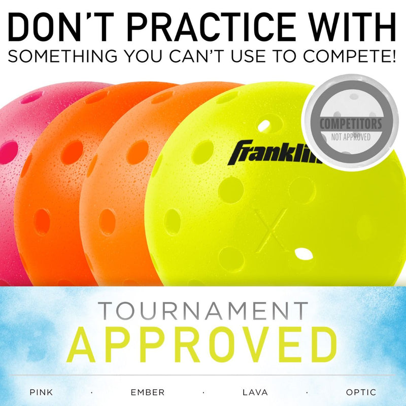 Franklin Pickleball X-40 Outdoor Ball - 3 Pack Optic Yellow