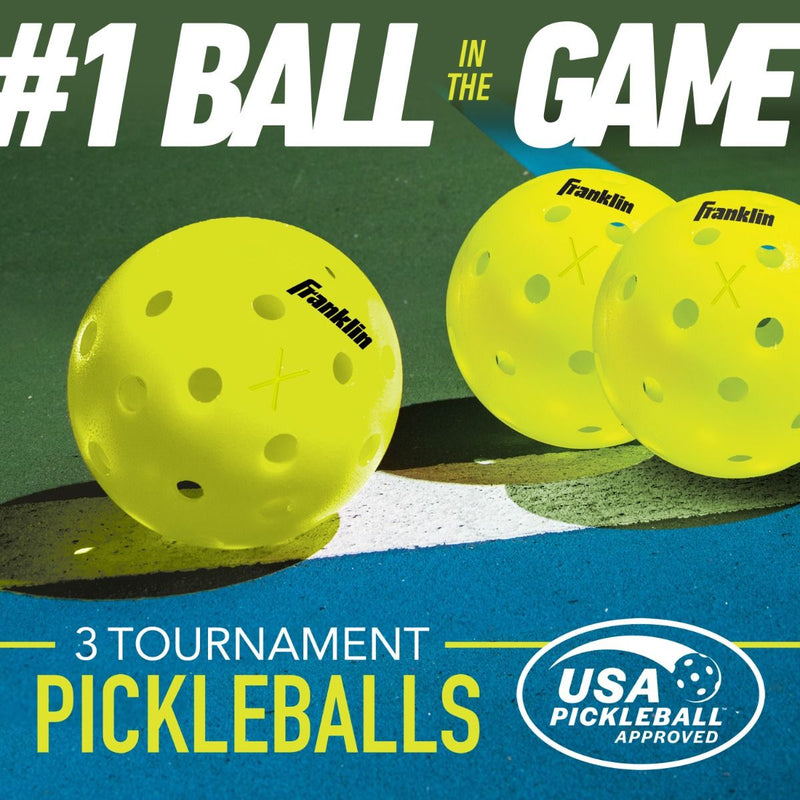 Franklin Pickleball X-40 Outdoor Ball - 3 Pack Optic Yellow