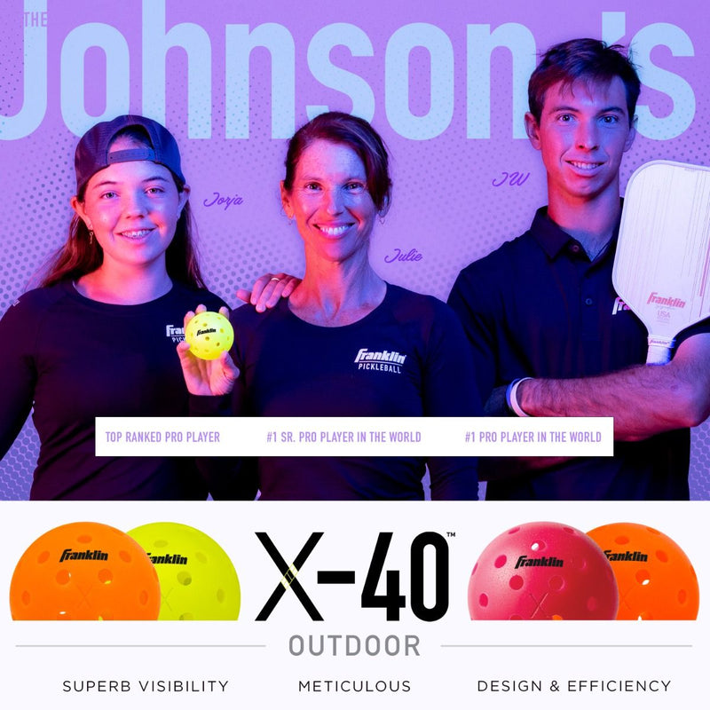 Franklin Pickleball X-40 Outdoor Ball - 3 Pack Optic Yellow