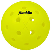 Yellow pickleball with Franklin logo on a white background