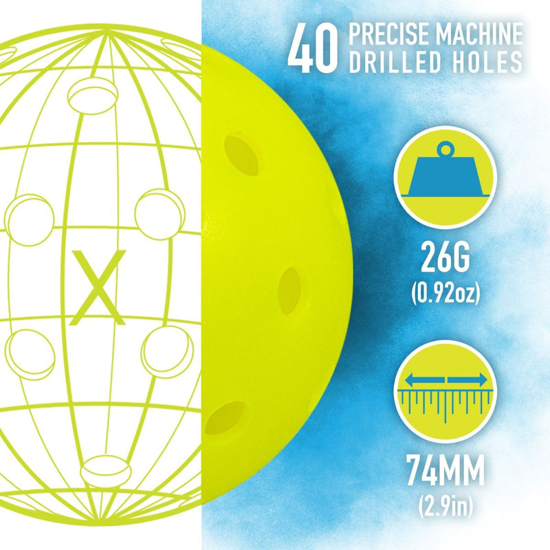 Franklin Pickleball X-40 Outdoor Ball - 3 Pack Optic Yellow