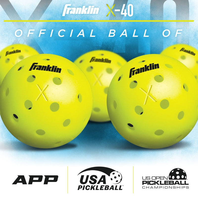 Franklin Pickleball X-40 Outdoor Ball - 3 Pack Optic Yellow