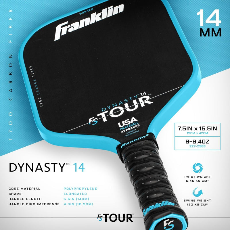 Franklin Sports F-TOUR Dynasty 14 pickleball paddle on a white background
