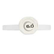 White wristband with '6.0' logo on a white background