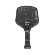Black pickleball paddle with 'Diamond' branding on a white background