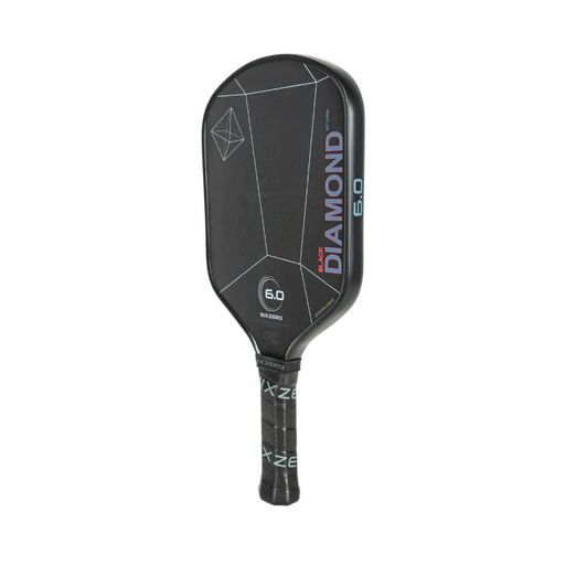 Black pickleball paddle with 'Diamond' branding on a white background