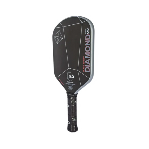 Black pickleball paddle with 'Diamond' branding on a white background