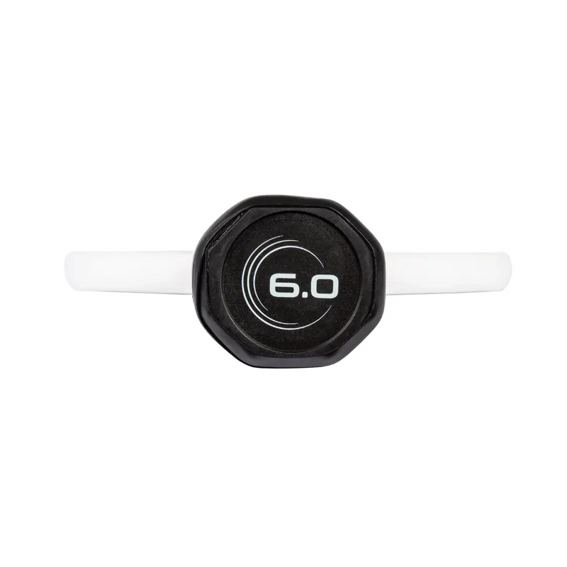 Black fitness tracker with '6.0' on a white background