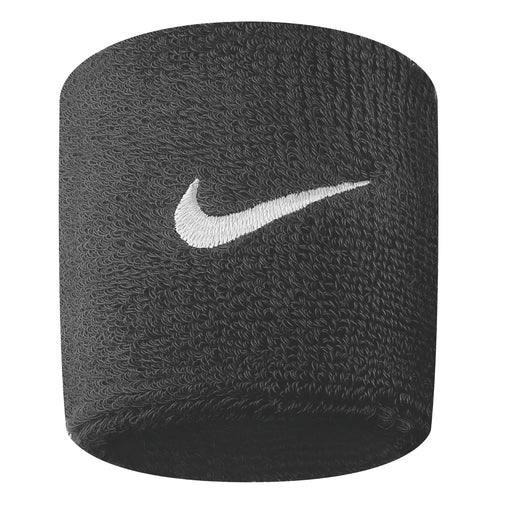 Black sweatband with white Nike logo on a white background