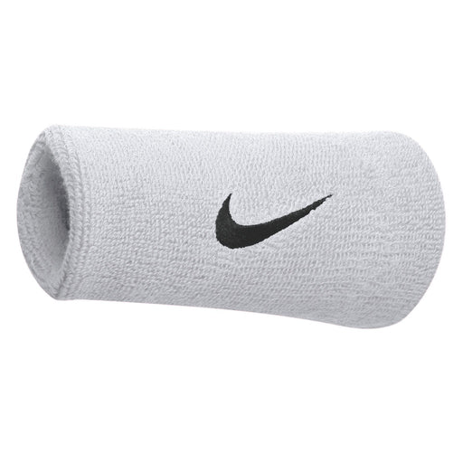 White wristband with black Nike logo on a white background