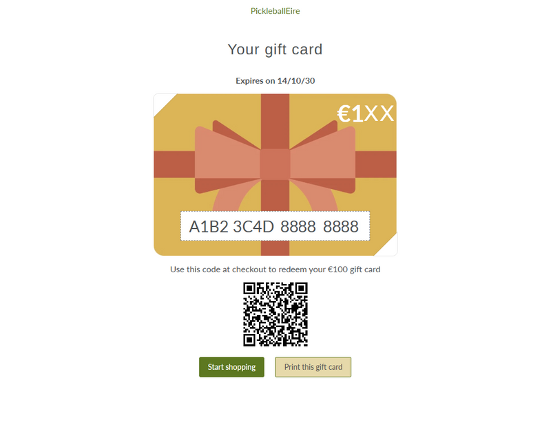 PickleballEire Online Gift Card/Voucher