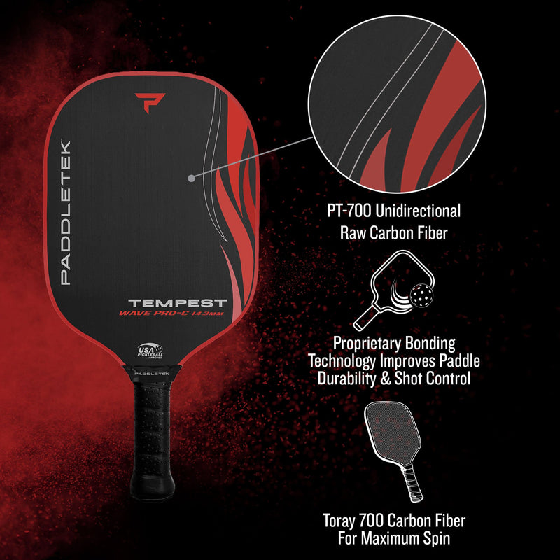Paddletek Tempest Wave Pro-C 14.3mm Paddle - Wildfire