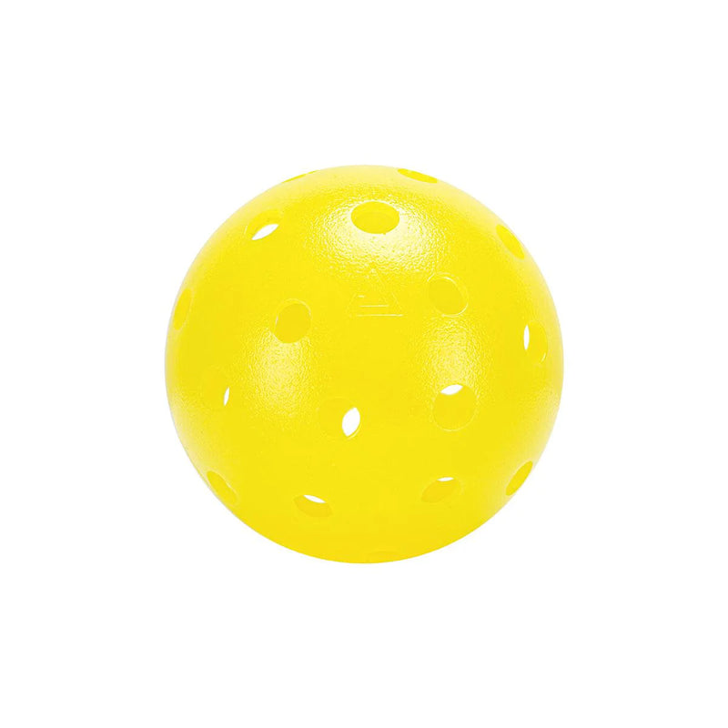 Yellow ball with holes on a white background