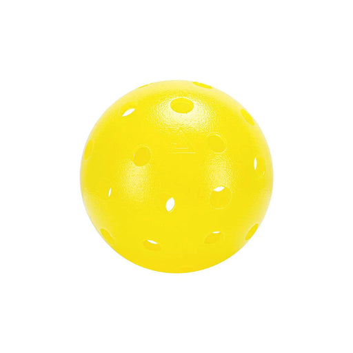 Yellow ball with holes on a white background