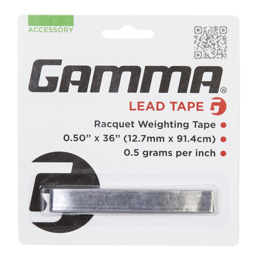 Gamma lead tape packaging with product details on a white background