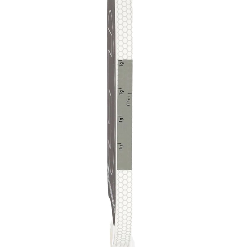 Close-up of a golf club shaft with measurement scale on a white background