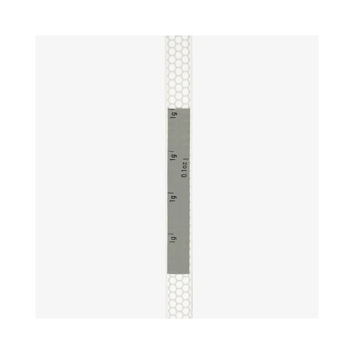 Metallic tape measure with measurement scale on a white background
