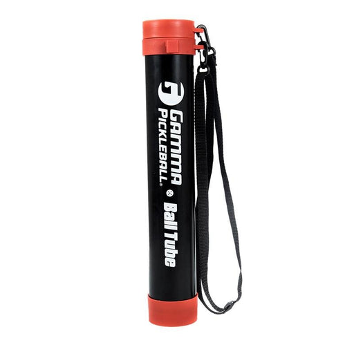 Black and red Gamma Pickleball Ball Tube on a white background
