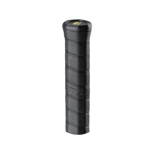 Black grip with textured surface on a white background