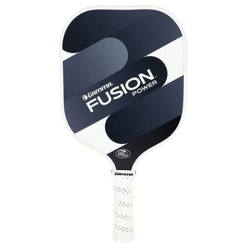 Pickleball paddle with 'Gamma Fusion Power' branding on a white background