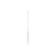 White toothbrush with black bristle pattern on a white background