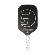 Pickleball paddle with brand logo on a white background