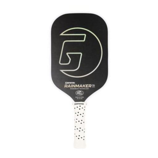 Pickleball paddle with brand logo on a white background