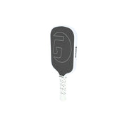 Pickleball paddle with a black and white design on a white background