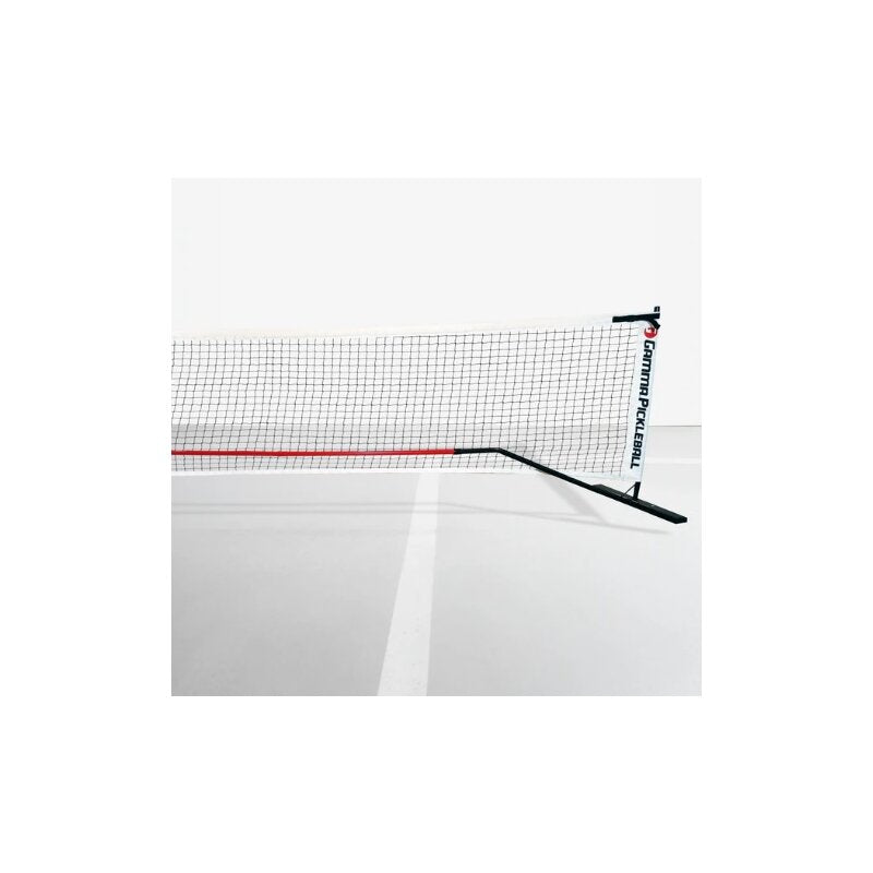 Portable tennis net on a white background