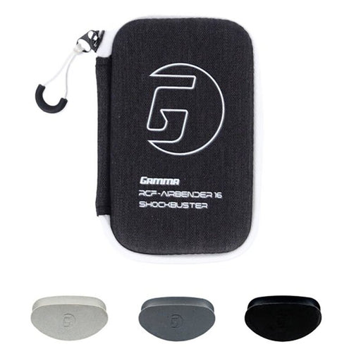 Black carrying case with Gamma Shockbuster logo and three attachments on a white background