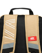 Backpack with a visible Selkirk logo on a white background