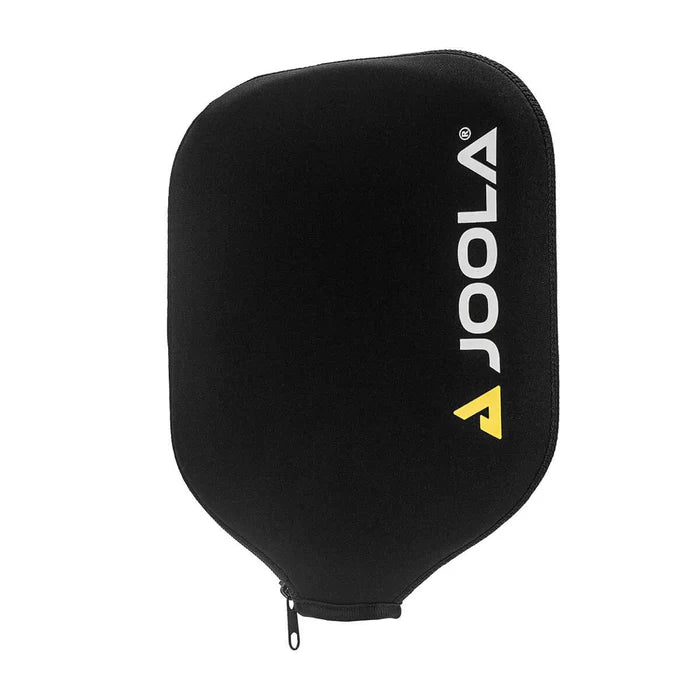 Black pickleball paddle cover with Joola logo on a white background