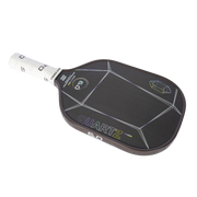 Black pickleball paddle with 'Quartz' branding on a white background