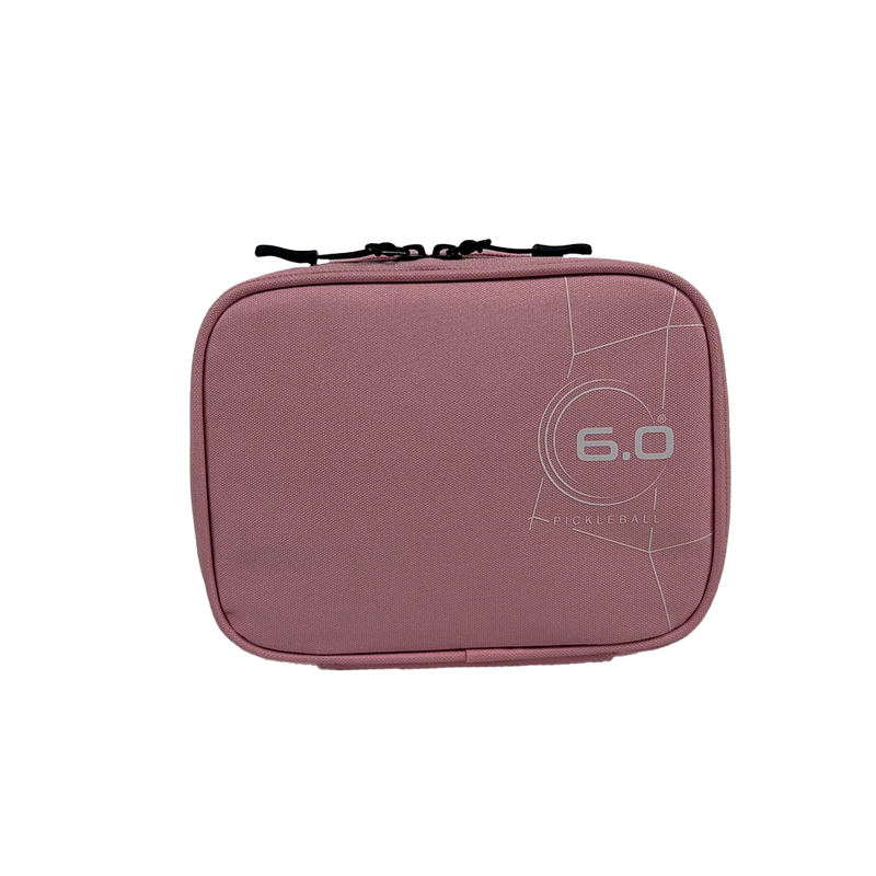 Pink carrying case with '6.0' branding on a white background