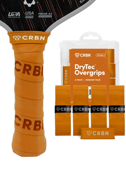 CRBN DryTec Medium Tack Overgrips (4 Pack) - Orange