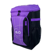 Purple and black pickleball bag with '6.0' branding on a white background