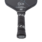 Black pickleball paddle with 'Sixzero' branding on a white background
