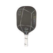 Pickleball paddle with geometric design on a white background